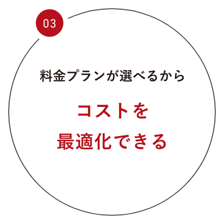 料金プランが選べるからコストを最適化できる