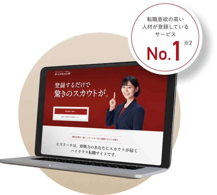 転職意欲の高い人材が登録しているサービスNo.1