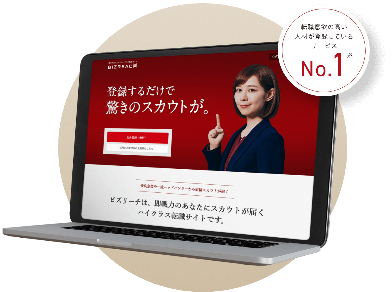 転職意欲の高い人材が登録しているサービスNo.1