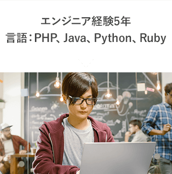 エンジニア経験5年 言語:PHP, Java, Python, Ruby
